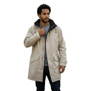 London Fog  Jacket Parka Removable Lining & Hood Men Beige/Brown/red Large